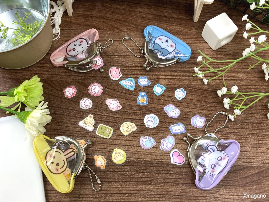 chiikawa｜Flake Stickers with Mini Purse keychain｜10 piece