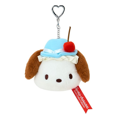 Sanrio｜Sweet Cakes Sky Blue Cherry Collection Plush Carabiner Pouch｜19×5.5×8cm approx.