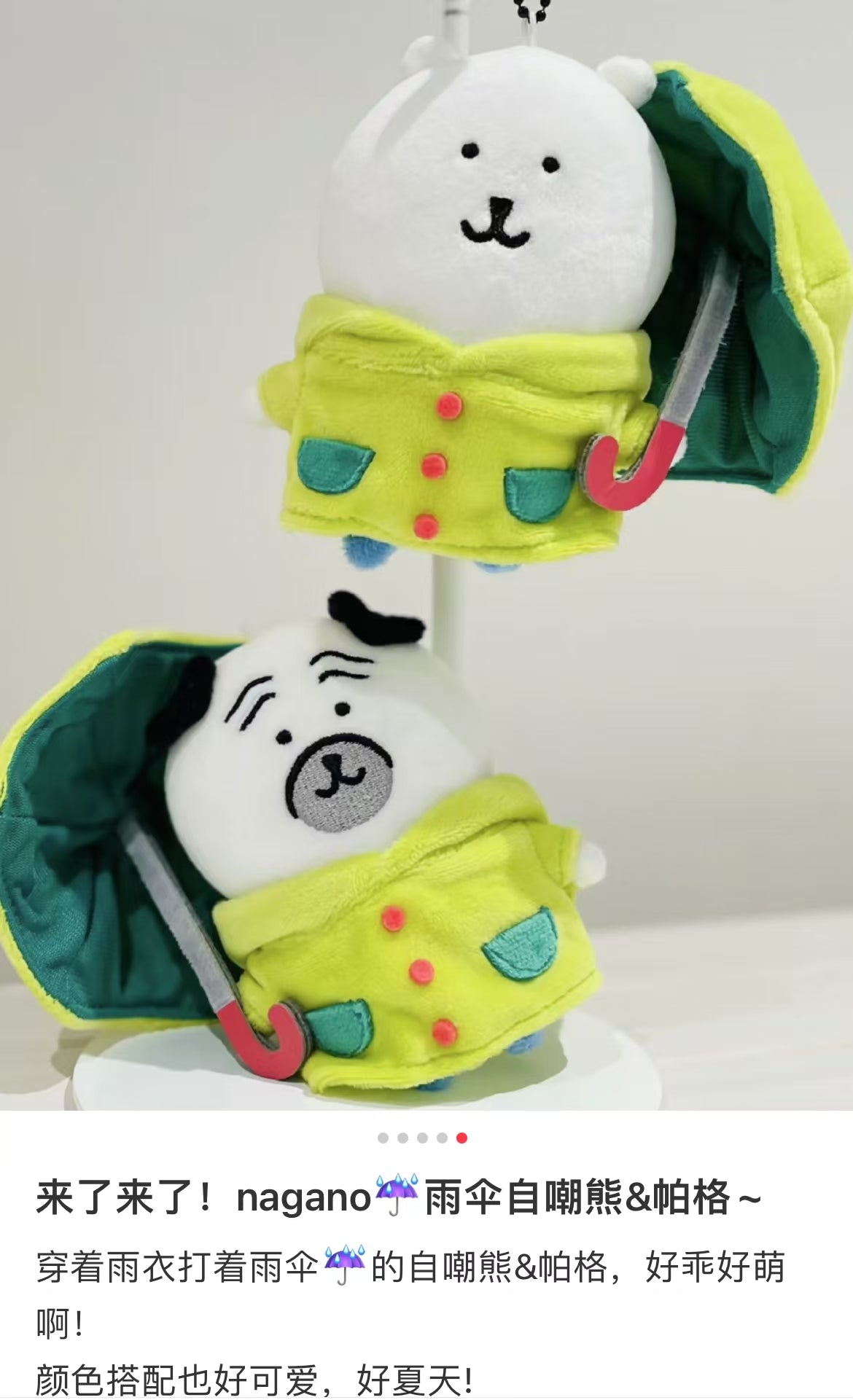 【limit 1】Nagano｜Characters Rainy Day Mascot Holder /Plush Keychain｜H135×W130×D80mm approx.