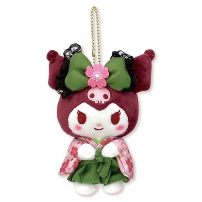 Sanrio三丽鸥｜Mascot Holder/ Matcha Sakura Kimono抹茶和服系列毛绒玩偶挂件/包挂｜约90×120×60mm