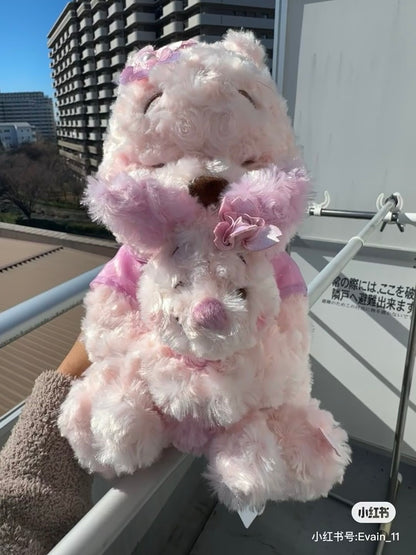 Disney｜Winnie the Pooh &amp; Piglet Plush Toy SAKURA Pink 2025｜H33.5×W20×D25cm approx.