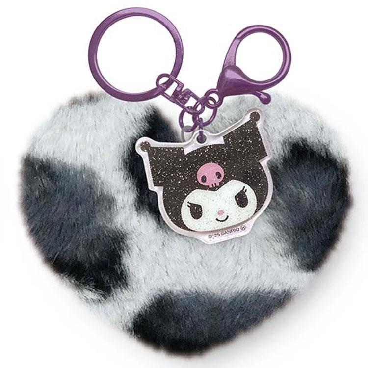 Sanrio｜Leopard Heart-Shaped Fur Keychain/Keyring｜H80 x W100 x D50mm approx.