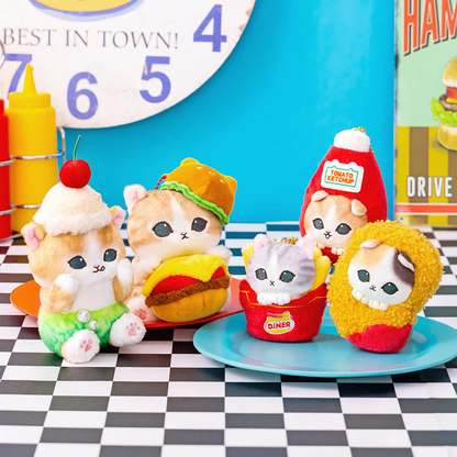 Mofusand｜Diner Connectable! Triple Charm Mascot Holder /Plush Keychain
