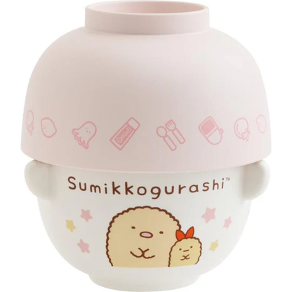 Sumikko gurashi｜Ceramic Tea Bowl &amp; Melamine Soup Bowl Set｜60×Φ90mm approx.