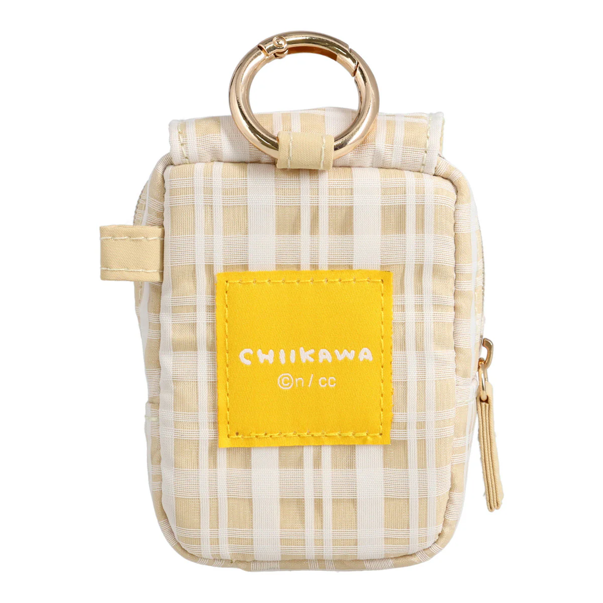 chiikawa｜Check Series Mini Pouch with Carabiner｜H90 x W65 x D40mm approx.