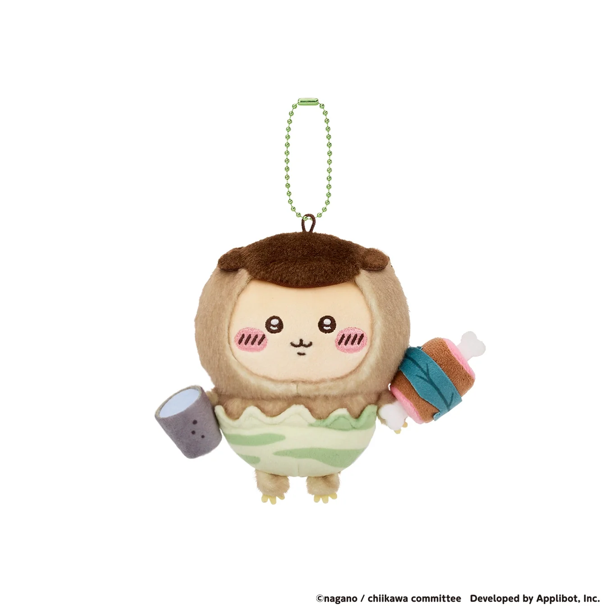 chiikawa｜Pocket Dinosaur Mascot Holder /Plush Keychain｜H120 x W100 x D80mm approx.