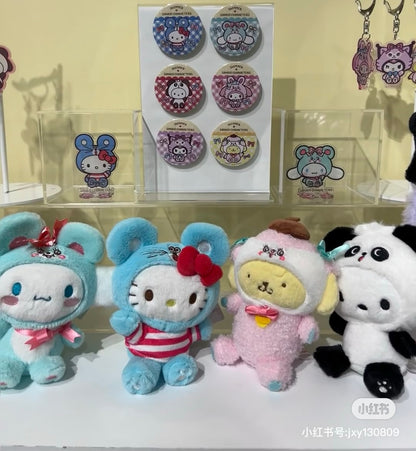 Sanrio三丽鸥｜swimmer Mascot Keychain联名限定超可爱毛绒玩偶挂件/包挂