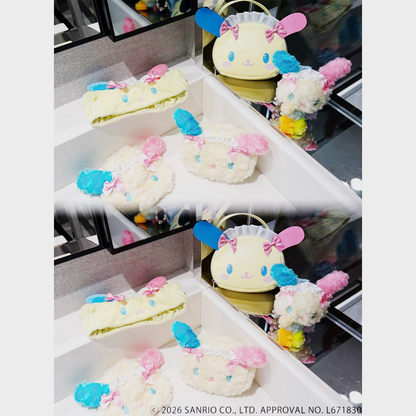 Sanrio｜GRL Characters Collaboration Curly Fur Head Dress Mascot Holder /Plush Keychain｜170x140x40mm approx.