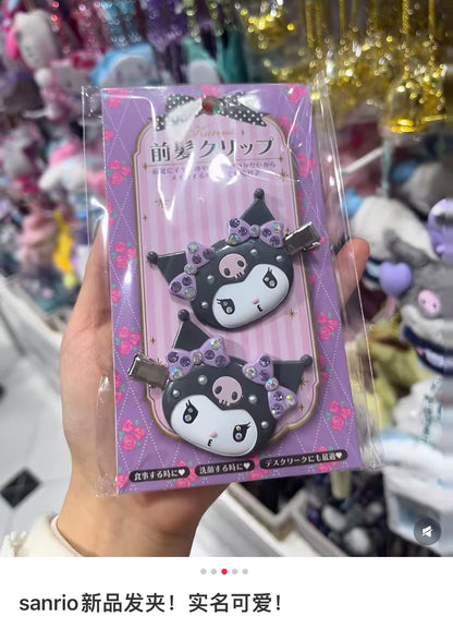 Sanrio｜ Bangs Clip Deluxe华丽水钻脸型刘海夹/发夹/1对入｜约5.3×1×4cm