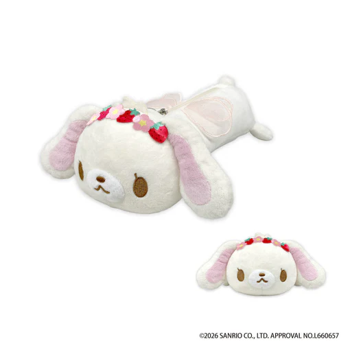 Sanrio｜Sugarbunnies Strawberry Flower Fairy Fluffy Plush Pen Case｜90×200×255mm approx.