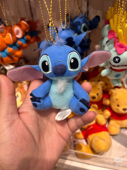 Disney迪士尼｜Fluffy Plush Keychain经典基础款可爱角色迷你毛绒玩偶挂件/包挂｜ 约8.5×12×6(cm)