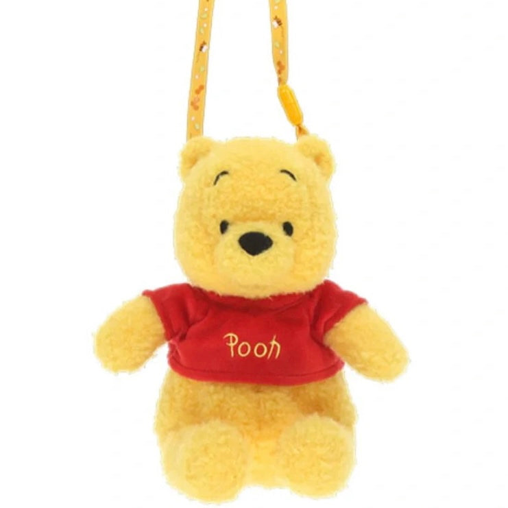 Disney｜winnie the pooh卷毛噗噗公仔斜背包/带子有图案