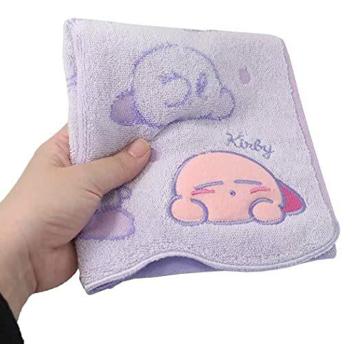 Kirby｜Q刺绣表情抗菌防臭毛巾/小方巾/右下角的卡比可以捏捏/巨可爱｜約34×36cm