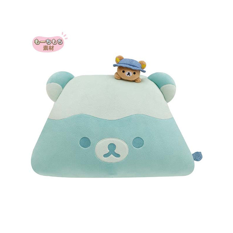 Rilakkuma轻松熊｜角落生物小山??轻松熊/露营系列/像云朵一样柔软的轻松熊抱枕/靠枕/头顶有趴趴轻松熊｜约260 x 350 x 140 mm