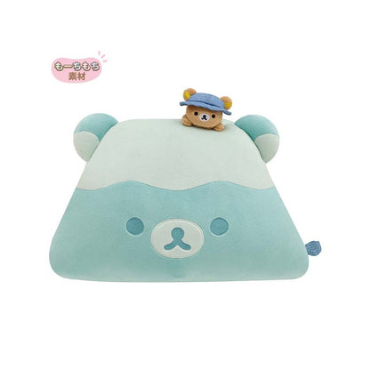 Rilakkuma轻松熊｜角落生物小山??轻松熊/露营系列/像云朵一样柔软的轻松熊抱枕/靠枕/头顶有趴趴轻松熊｜约260 x 350 x 140 mm