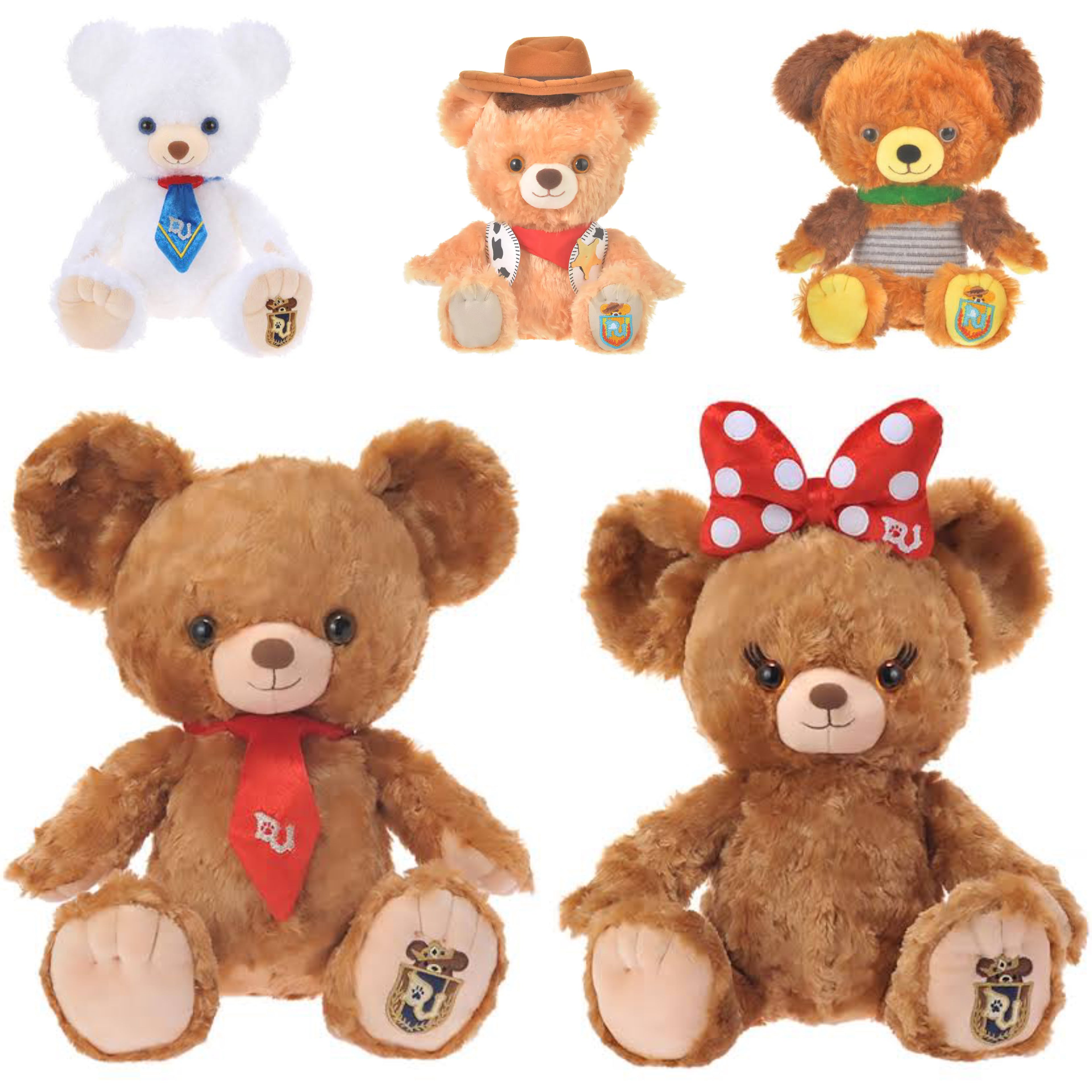 Disney｜毕业礼物/unibear大学熊毛茸茸熊熊公仔/脚底有铭牌｜高さ約26×幅24×奥行き15(cm)
