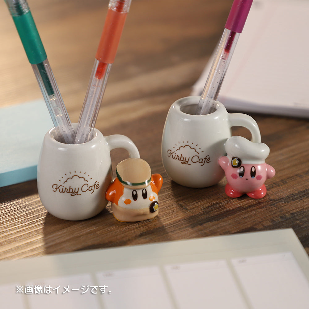 Kirby｜cafe厨房限定瓷器牙刷立/笔筒/小杂物收纳桶/可爱摆件/情侣礼物｜約H65×W48×D38mm