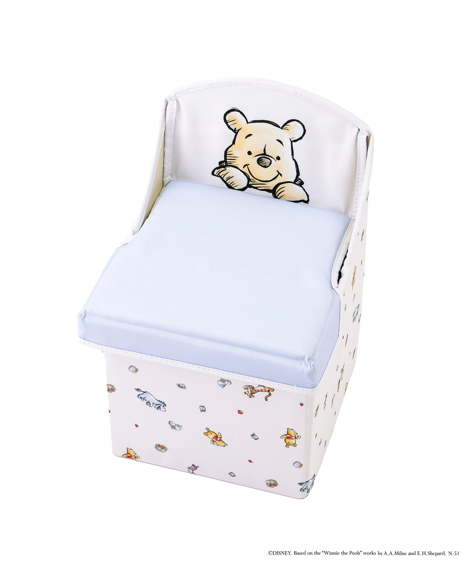 Disney｜winnie the pooh噗噗收纳式儿童座椅/收纳箱/可折叠