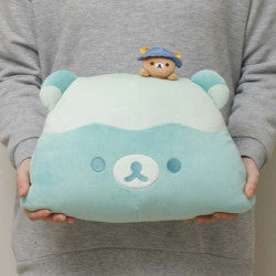 Rilakkuma轻松熊｜角落生物小山??轻松熊/露营系列/像云朵一样柔软的轻松熊抱枕/靠枕/头顶有趴趴轻松熊｜约260 x 350 x 140 mm