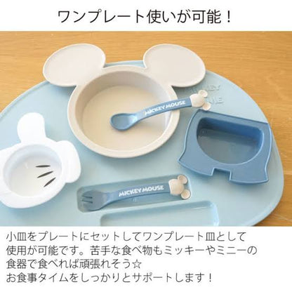 Disney｜米奇日本制耐高温可爱分格带餐具分餐盘组/可微波炉可机洗可煮沸｜约W350×L30×H260mm