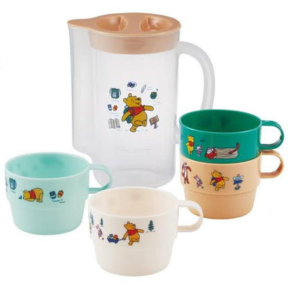 Disney｜限定小熊维尼噗噗耐高温便携叠叠杯和水壶套组｜水壶850ml/杯各250ml