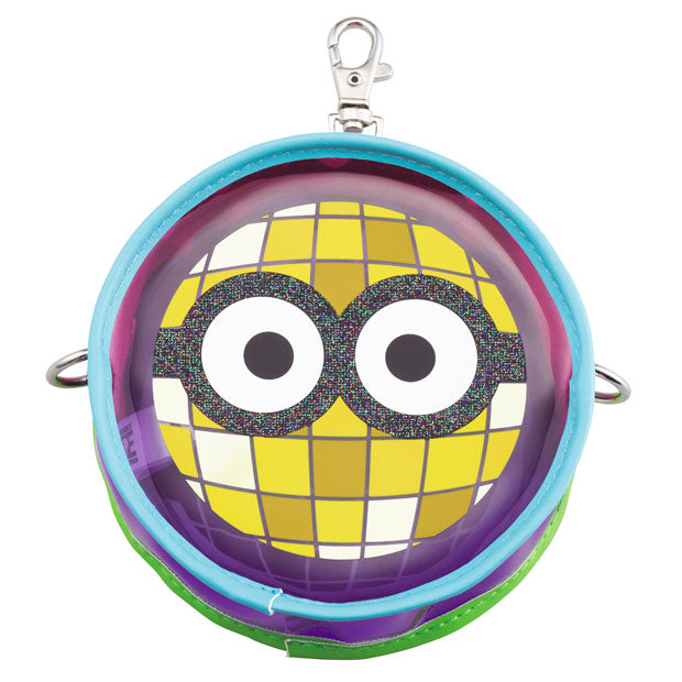 Minions｜usj小黄人clubbing闪亮的灯球脑袋零钱包/钥匙圈/包挂/正反图案都可爱｜約W12cm×H17cm