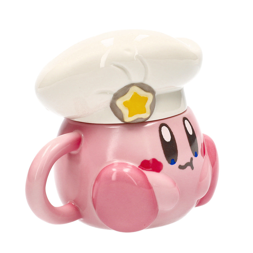 Kirby｜可爱陶瓷厨师帽盖马克杯/桌面杯/摆件｜约H125×W135×D105mm