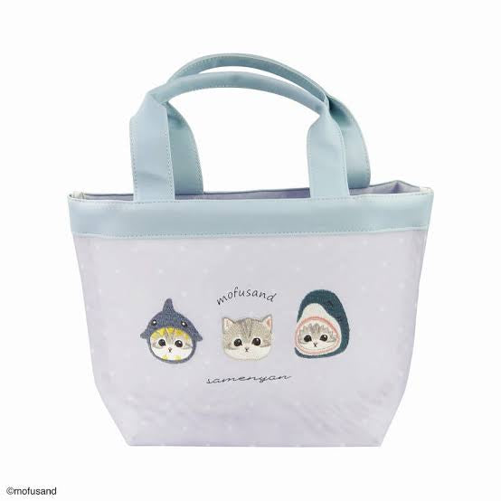 Mofusand｜Mini Mesh Tote Bag - Cat : Shark Cosplay｜H210 × W300 × D110mm approx.