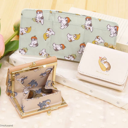 Mofusand｜鲨鱼猫十字纹多用钱包/皮夹/零钱包/内里也巨美｜約H80×W95×D30mm
