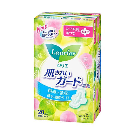 Laurier｜乐而雅瞬吸绵柔超薄日用有翼护垫/卫生巾/卫生棉｜205mm, 22片